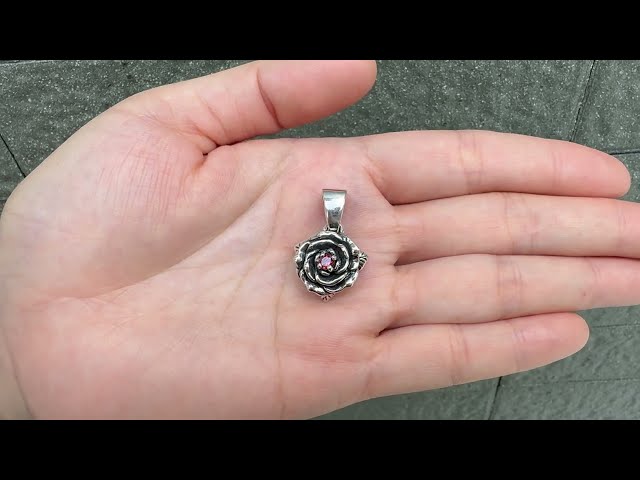 Rose Sterling Silver Pendant Necklace