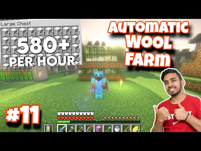 I Made Automatic And More Efficient Wool Farm In Minecraft Survival || Minecraft Survival Part #11