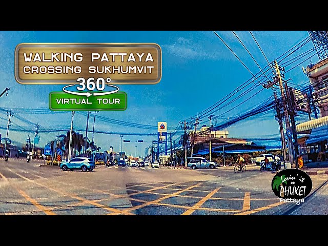 Crossing Sukhumvit Road in Pattaya #360video #360vr #pattaya #jomtien #thailand #2022