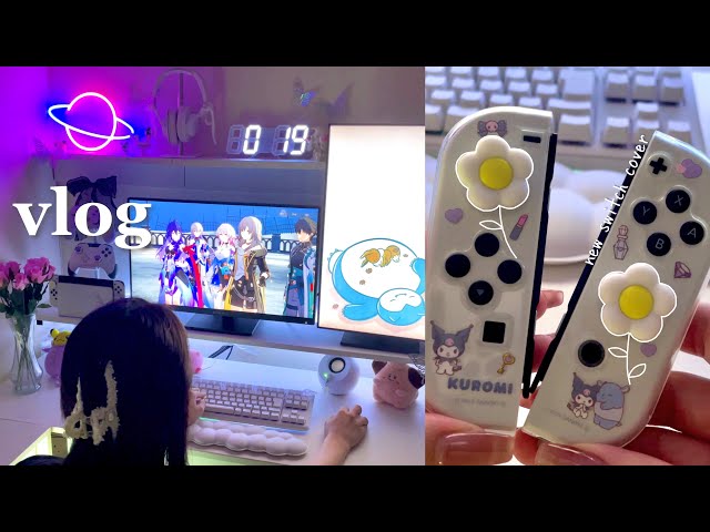 vlog｜I want to make the Nintendo Switch cute too 💜 | Kuromi Sanrio Mario Kart｜sub