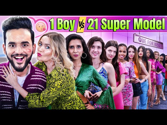 21 SUPER MODELS VS  1 BOY : DATING CHALLENGE