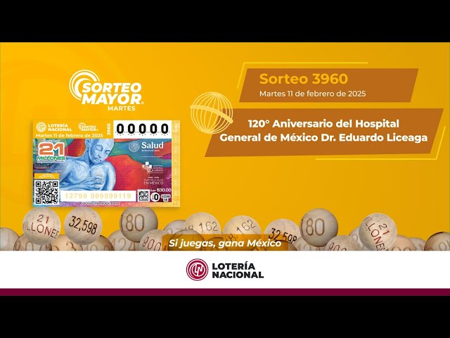 SORTEO MAYOR No. 3960: 120 Aniversario del Hospital "Dr. Eduardo Liceaga".