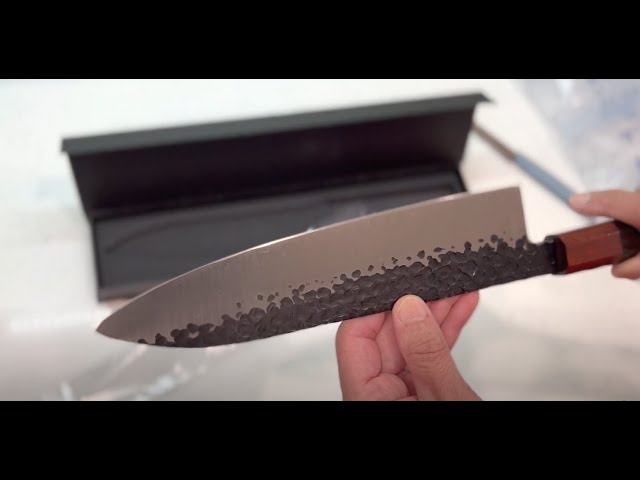 Unboxing, cutting and cooking with Redmond chef knife asmr