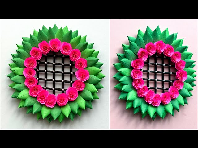 DIY Beautiful Paper Flower Wall Hanging 🩷| Paper Crafts Decors