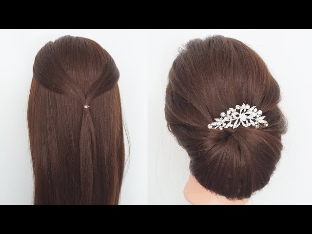 Low Bun Hairstyle Step By Step - Beautiful Hairstyle For Wedding Party