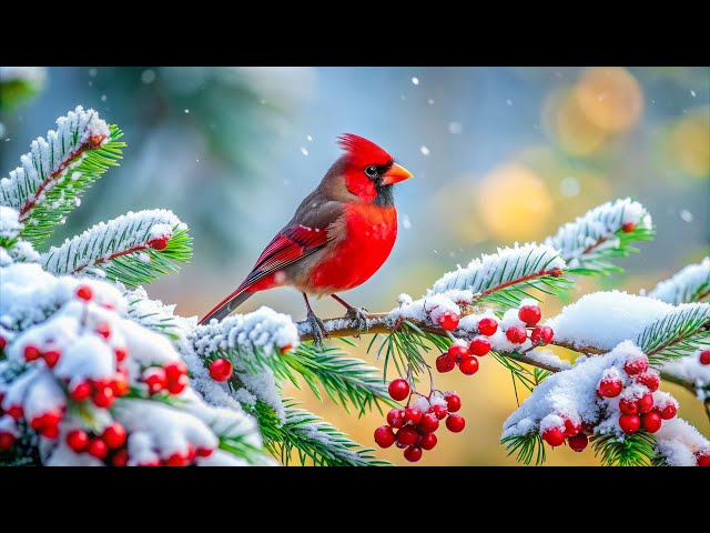 Beautiful birds sing in the winter 🕊️ Calming Music For Stress Relief, Inner Peace And Deep Sleep ❄