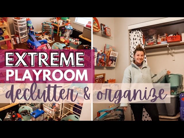 Playroom Clean with Me Organize and Declutter | Cleaning Motivation | Toy Organization Ideas & Hacks