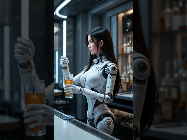 Futuristic Robot Bartender – A Glimpse Into AI-Powered Hospitality#RobotBartender #AIandTechnology