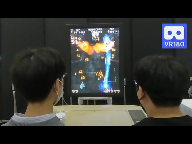 Nostalgic Retro 2 PlayerFlight Shooting Game Raiden in Arcade Game Show PlayX4 3D 180VR 4K