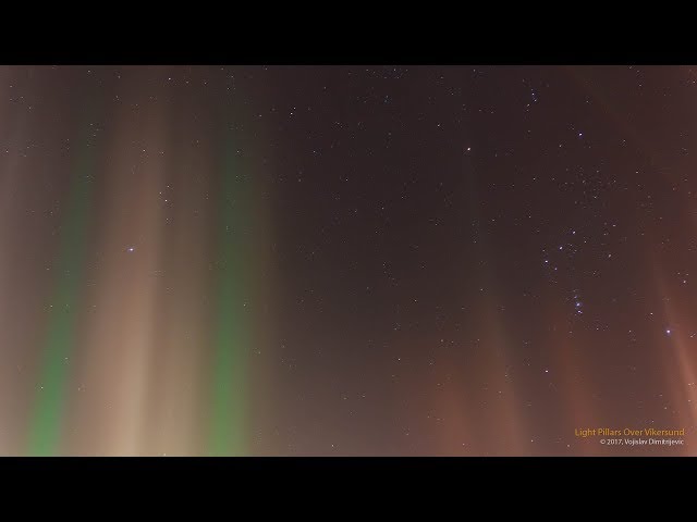 "Light Pillars" Halo Phenomenon Timelapse