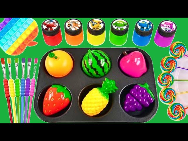 Satisfying Video | How to Make BIG Fruit Slimes Mixing & Rainbow Candy Cutting ASMR #11