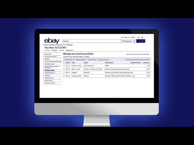 Creating eBay Business Policies | eBay for Business AU