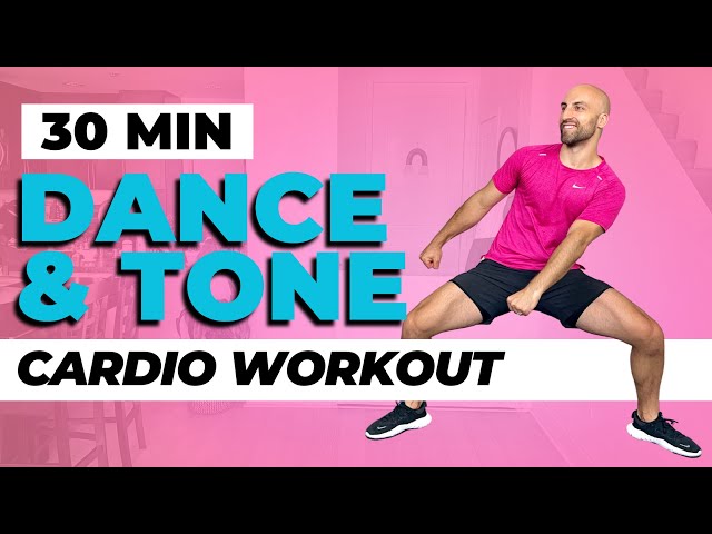 30min Dance and Tone Exercise Workout with dumbbells at Home