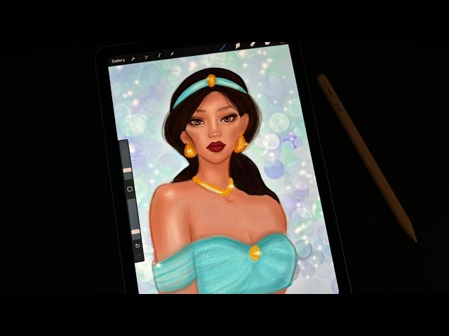 Princess Jasmine Digital Drawing – A Sparkling Portrait ✨