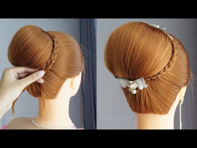 High Bun Hairstyles For Wedding On Lehenga