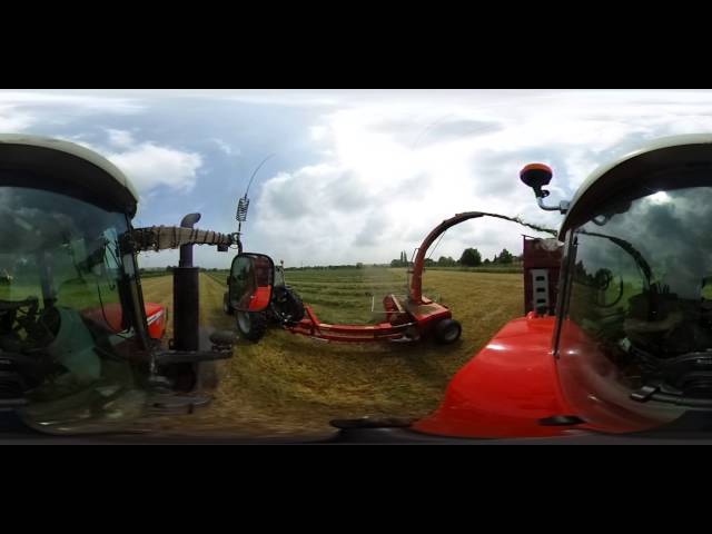 Cab of Massey Ferguson while Silaging 360 video