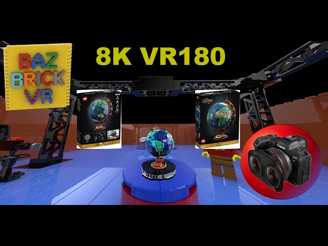 LEGO REVIEW VR180 8K set 21332 The Globe...FLAT??? (Travel/Lego ASMR/Music 4K/8K) BazBrickVR S01E06