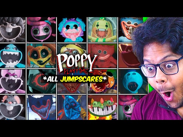 ALL JUMPSCARES of Poppy Playtime Chapter 1 to 4 😱