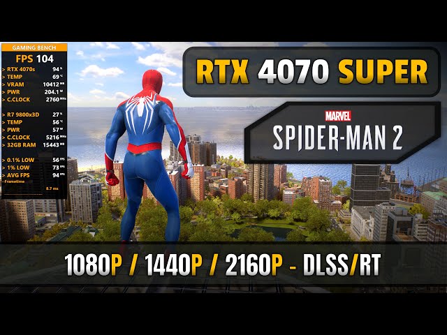 Marvel's Spider-Man 2 - RTX 4070 Super + R7 9800x3D - 1080P, 1440P, 4K | DLSS 4 + Ray Tracing