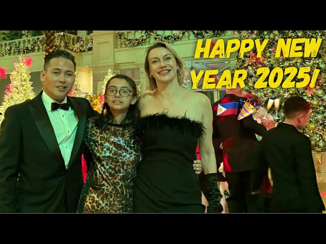 Happy New Year 2025! Epic New Year's Eve Gala Ball Countdown Peninsula Manila Philippines Party 4K