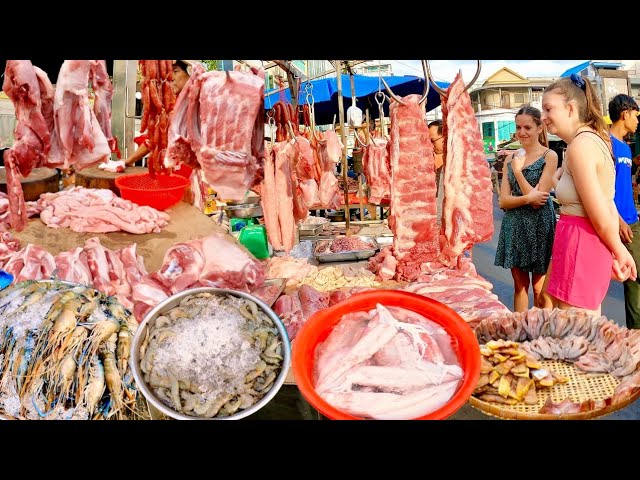 Cambodia Street Food - Have Fish, Meat, Vegetables, Fruits, Pork, Beef, Chicken, Duck, Seafood