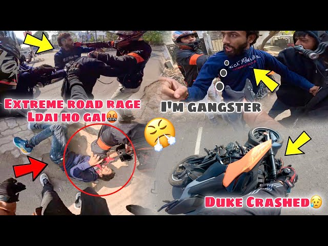 Extreme Road Rage🤬||Auto Se Nikal Kr Mara🥵||Duke250 Crashed On Stunts😓