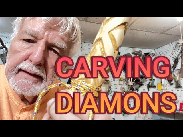 Carving Diamonds in this Walking Stick