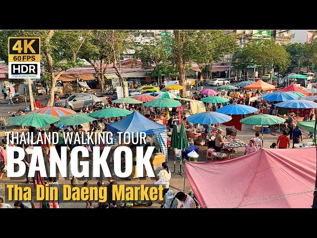 [BANGKOK] Tha Din Daeng Flea Market "Local Bangkok Market & Street Food Tour"| Thailand [4K HDR]