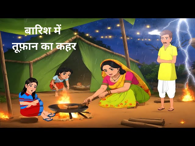 बारिश में तूफ़ान का कहर | baarish toofaan ka khaar | Hindi kahani | #kahani #cartoon kahaniya