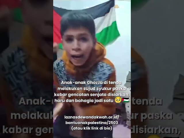 Haru dan Bahagia Menyambut Gencatan Senjata, Anak-anak Gaza Sujud Syukur