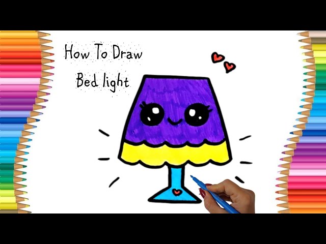 How to Draw Cute Table Lamp Easy | Drawing and Coloring for Kids and Toddlers Step by Step