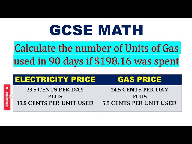 GCSE MATH || Financial Math || Nice Question on Utility Bill