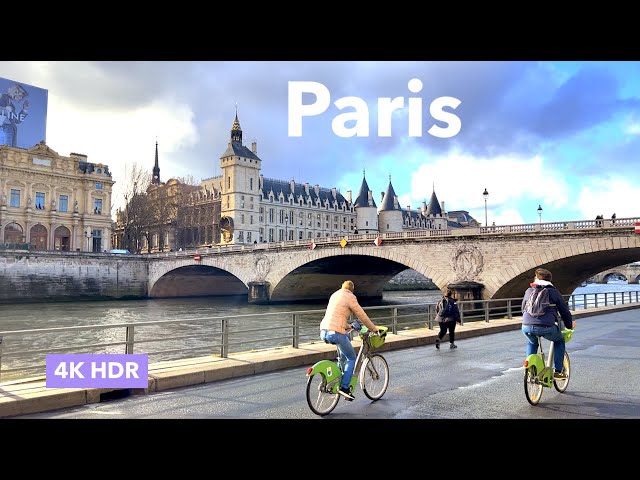 Paris France, Relaxing place for a walk in Paris - HDR walking - 4K HDR 60 fps