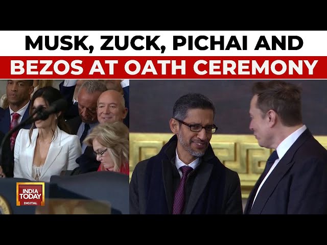 Trump Inauguration: Elon Musk, Sundar Pichai, Jeff Bezos And Mark Zuckerberg At Trump Oath Ceremony