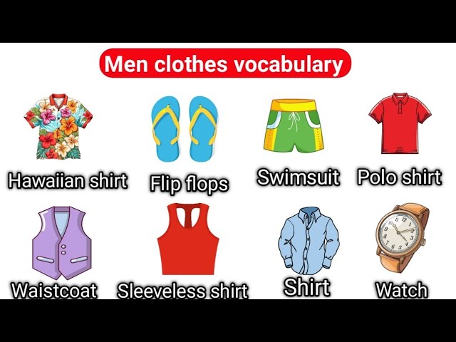 Men clothes vocabulary | 🔥 English Word with pictures