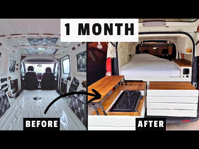 MICRO CAMPER VAN BUILD TIMELAPSE, 1-Month [DIY, Opel Combo L2H1]