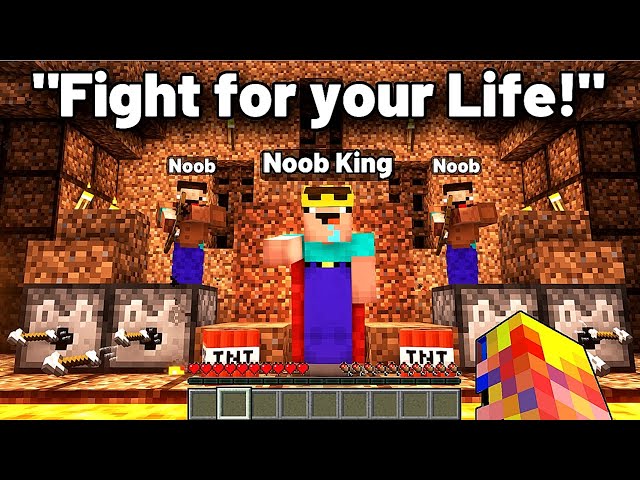 Minecraft but, I was Challenged by the NOOB KING