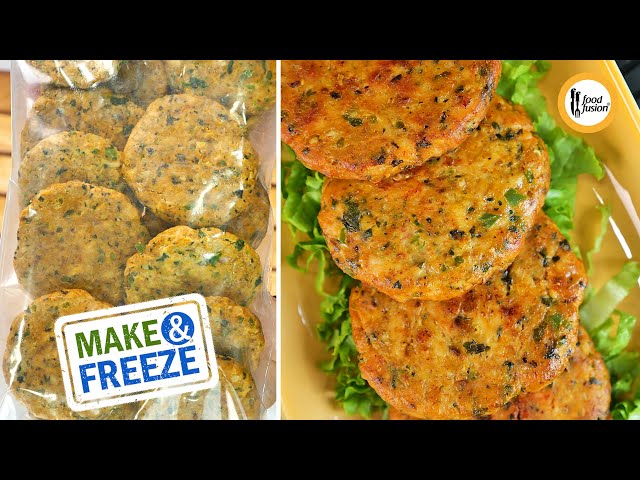 Make and Freeze  Chicken Patty Kabab Ramadan Special Recipe by Food Fusion