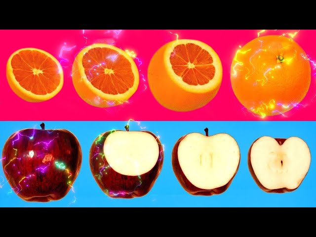 Stop Motion Animation  Satisfying Inside Electric Fruits and Vegetable 스톱모션 애니메이션을 만족시키는 과일 및 채소 내부