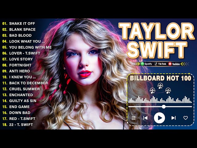 Taylor Swift - Top Songs Collection 2025 - Pop Music 2025 - Blank Space, Shake It Off, Bad Blood