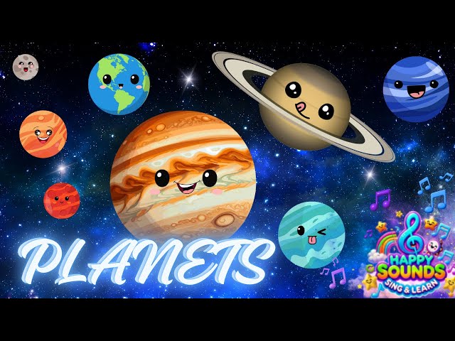 🚀 PLANET SONG for kids with superlatives: big, small, fast and slow ♪ HAPPY SOUNDS! ♪