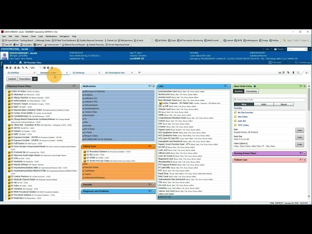 Introduction to Patient Charts in Cerner FirstNet for Emergency Medicine