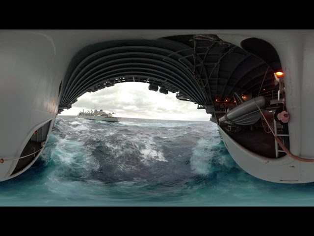 Navy 360 Video - Aircraft Carrier Fuel and Supply Replenishment-at-Sea