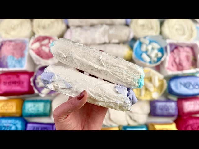 ASMR Gym chalk with starch | Soap boxes with foam | Splitting gypsum | Cutting soap cubes