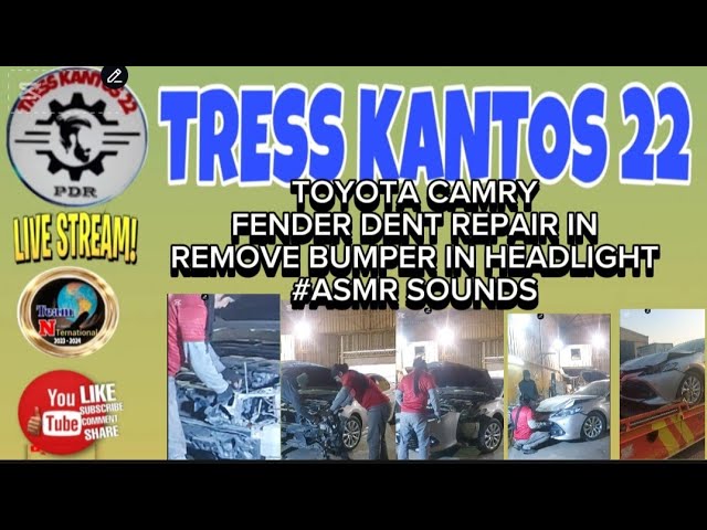 TOYOTA CAMRY FENDER DENT REPAIR REMOVE BUMPER IN HEADLIGHT #ASMR SOUNDS