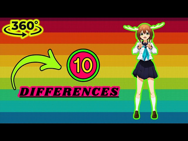 🔥 Hot quiz! 🔥 Find 10 differences and become a hero! Save Shikanoko Nokonoko Koshitantan anime girl!