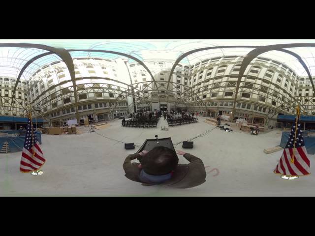 A view from Trump's podium at his future hotel, in 360º