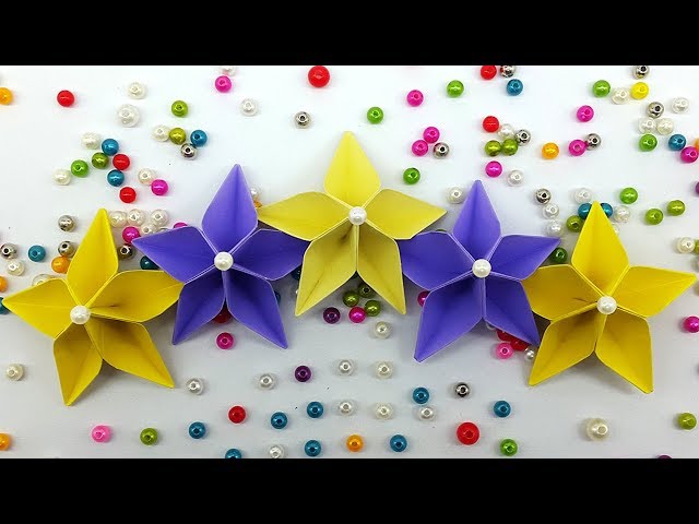 Easy Paper Flower making tutorial (Origami Flowers) - DIY Handmade Craft