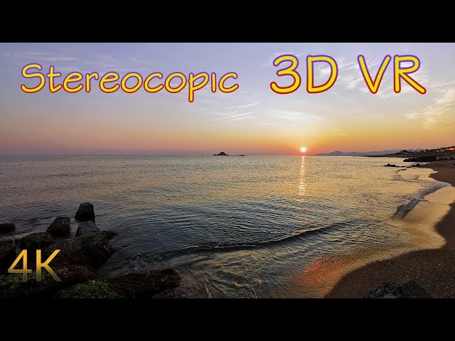 Stereoscopic 3D - Ocean Wave Sounds for Relax [3D VR 4K]