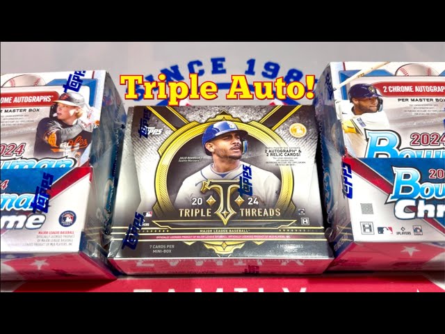 TRIPLE AUTO FIND!  2024 TRIPLE THREADS vs BOWMAN CHROME (Faceoff Friday)